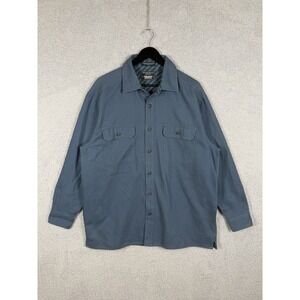 Levis Shirt Jacket Lined Button Up Workwear Coat Size L  Blue VTG